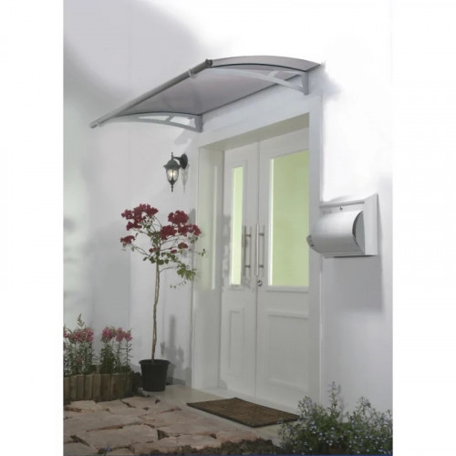 Marquise transparente en polycarbonate avec kit de fixation - CHALET & JARDIN