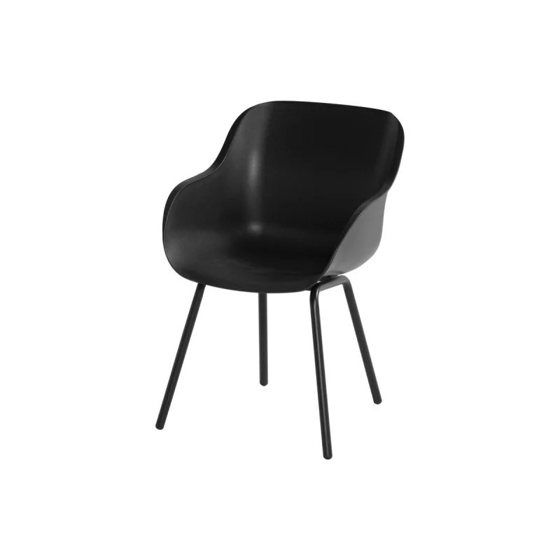 Lot de 2 chaises design en résine et aluminium confort ergonomique