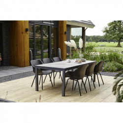 Lot de 2 chaises design noir en résine et aluminium – confort ergonomique - CHALET & JARDIN