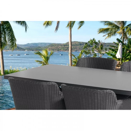 Table de jardin en aluminium et verre céramique 180 x 100 cm - CHALET & JARDIN