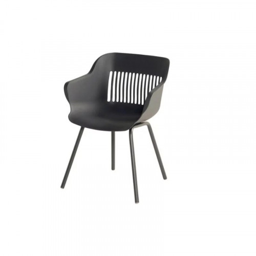 Ensemble table pliante 68 cm + 2 chaises de jardin en résine - CHALET & JARDIN