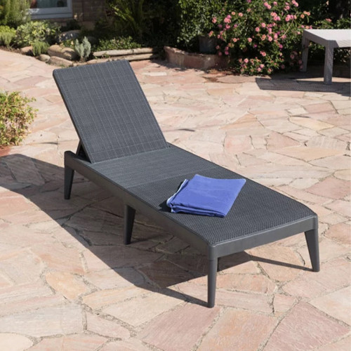 Bain de soleil réglable en résine effet jute - CHALET & JARDIN