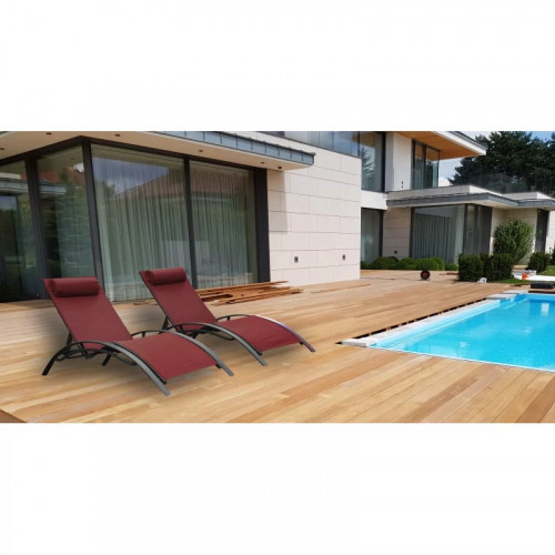 Lot de 2 transats en aluminium – MONACO - CHALET & JARDIN