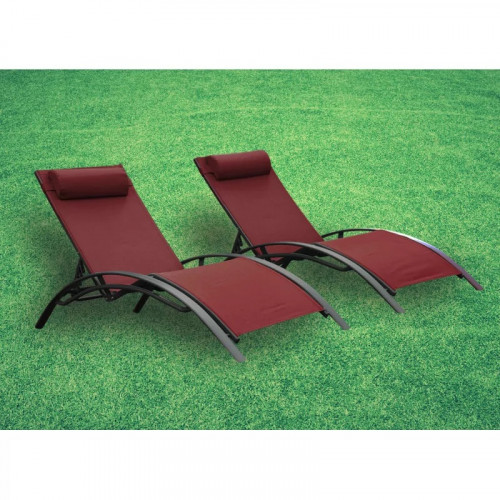 Lot de 2 transats en aluminium – MONACO - CHALET & JARDIN