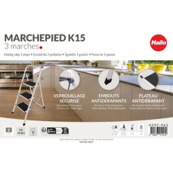 Marchepied acier 3 marches – Hailo K15 - hauteur travail 2,70M - HAILO