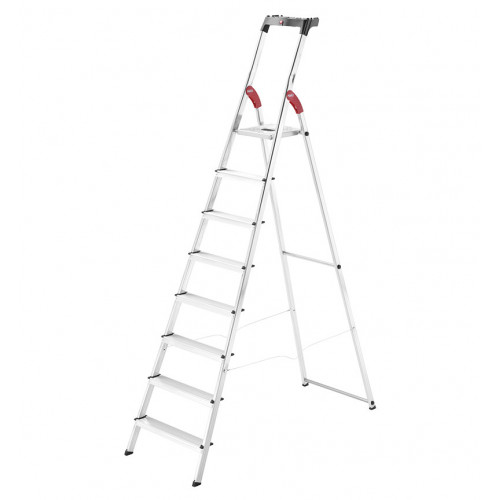 Escabeau aluminium pliable 8 marches Hailo L60 – Ultra léger et sécurisé - 3,7M - HAILO