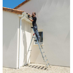 Escabeau aluminium pliable 8 marches Hailo L60 – Ultra léger et sécurisé - 3,7M - HAILO