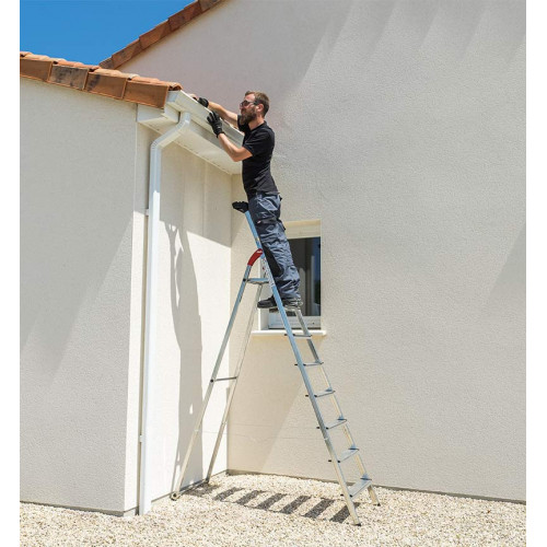 Escabeau aluminium pliable 8 marches Hailo L60 – Ultra léger et sécurisé - 3,7M - HAILO