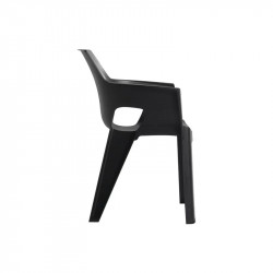 Lot de 4 chaises de jardin empilables en résine avec accoudoirs - CHALET & JARDIN