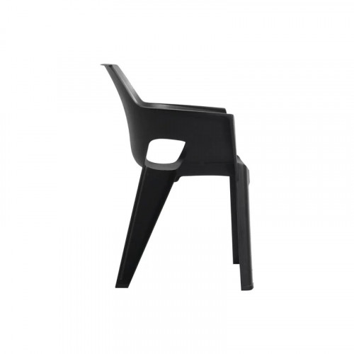 Lot de 4 chaises de jardin empilables en résine avec accoudoirs - CHALET & JARDIN