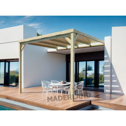 Pergola en bois adossée semi-couverte – modèle MONTPELLIER – 600 x 300 cm de marque Maderland, référence: J9038700