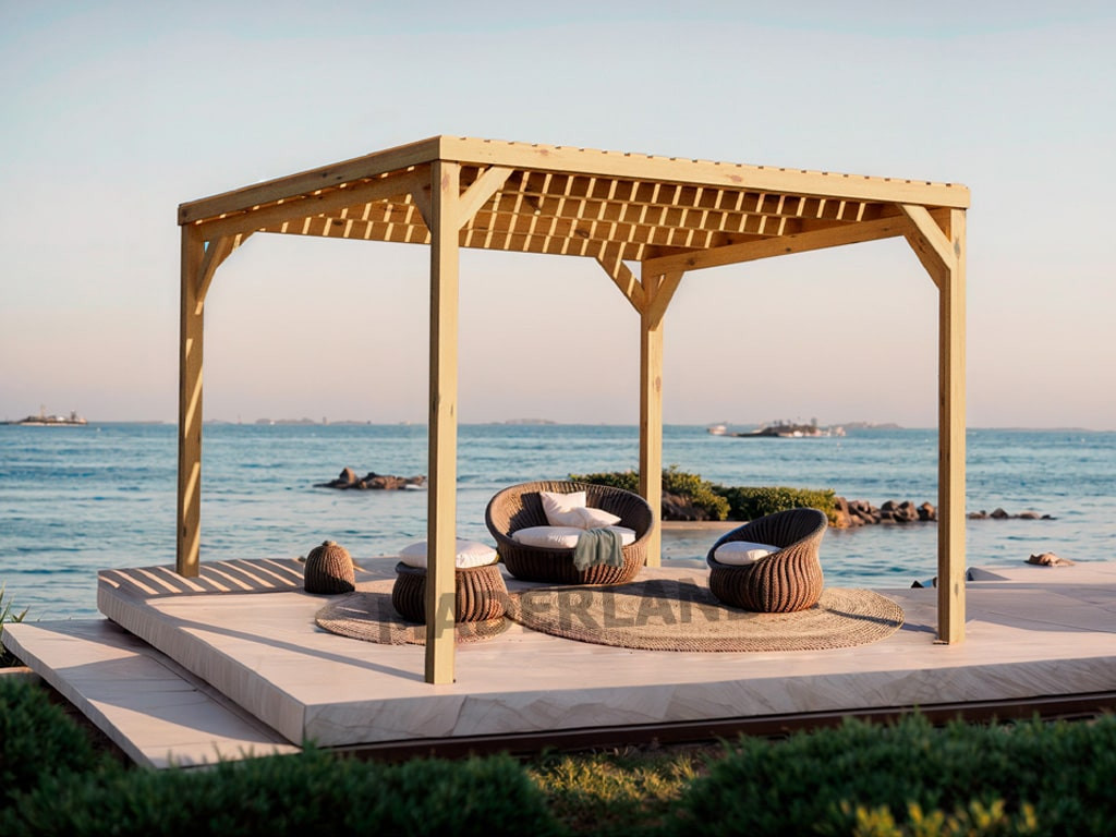 Pergola semicouverte TOULOUSE 420x300 cm traité résistance élevée - vue 2