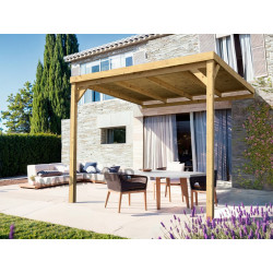 Pergola en bois adossée – modèle RENNES – 500 x 400 cm de marque Maderland, référence: J9040000