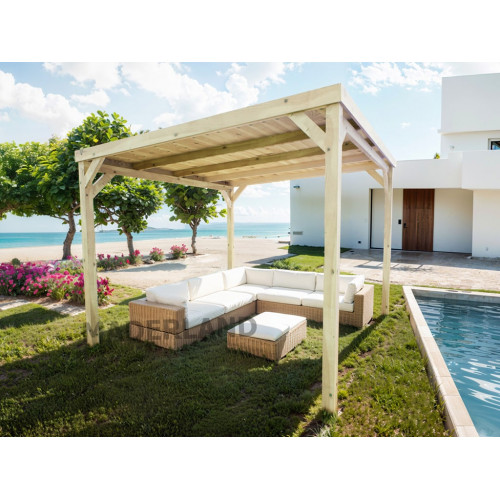 Pergola en bois autoportante – modèle DIJON – 400 x 400 cm - Maderland