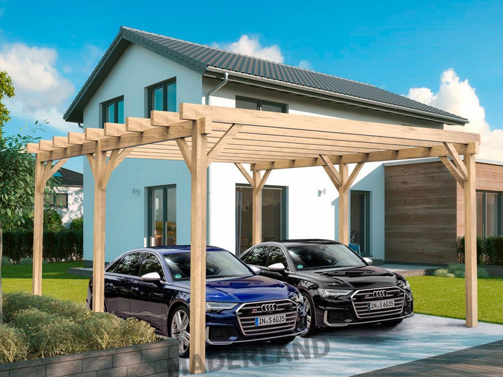 Carport bois NÎMES 500x400 cm très résistant lamellé collé - vue 2