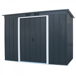 Abri de jardin métal - anthracite - 3,25m² - kit ancrage pour dalle béton inclus de marque Duramax, référence: J9043300