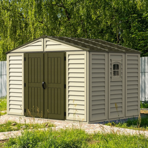 Abri de jardin en PVC - woodbridge - 10x8 - 8m² - kit 1 fenêtre et kit fondation inclus - Duramax