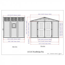Abri de jardin en PVC - woodbridge - 10x8 - 8m² - kit 1 fenêtre et kit fondation inclus - Duramax