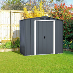 Abri de jardin métal - anthracite - 2,46m² - kit ancrage pour dalle béton inclus de marque Duramax, référence: J9043700