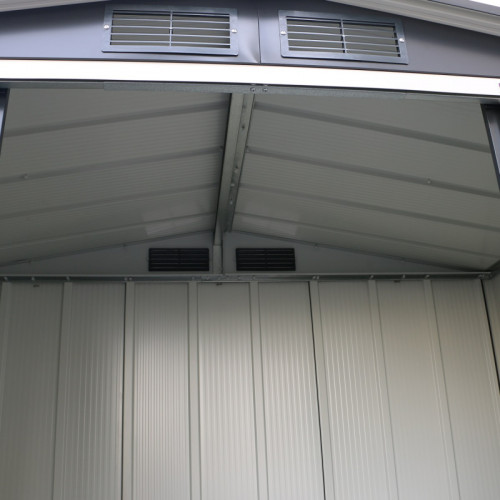 Abri de jardin métal - anthracite - 2,46m² - kit ancrage pour dalle béton inclus - Duramax