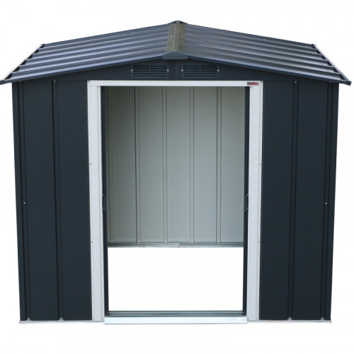 Abri de jardin métal - anthracite - 2,46m² - kit ancrage pour dalle béton inclus - Duramax