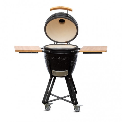 Barbecue Kamado 50 noir - Ø38.5 cm - Céramique émaillée - Housse et déflecteur inclus - Boschmarin