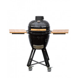 Barbecue Kamado 50 noir - Ø38.5 cm - Céramique émaillée - Housse et déflecteur inclus - Boschmarin