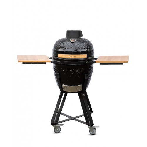 Barbecue Kamado 50 noir - Ø38.5 cm - Céramique émaillée - Housse et déflecteur inclus - Boschmarin