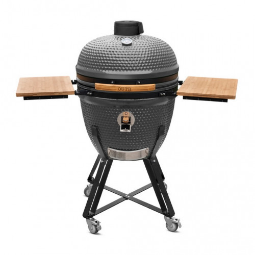 Barbecue Kamado XL60 gris - Ø51.5 cm - Finition élégante - Housse et déflecteur inclus - Boschmarin