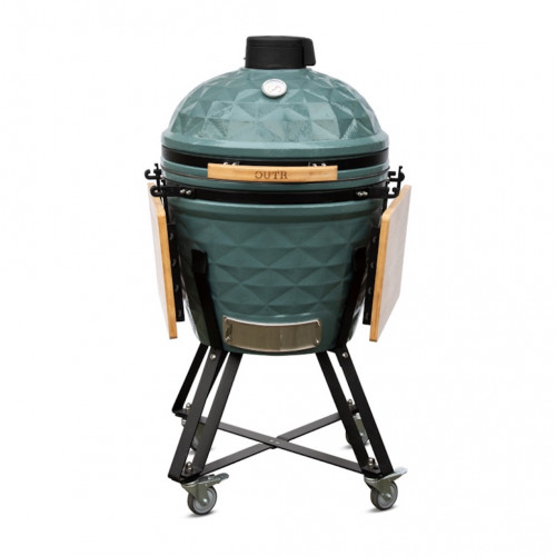 Barbecue Kamado Diamond L56 bleu océan - Ø47.8 cm - Céramique émaillée - Housse + déflecteur - Boschmarin
