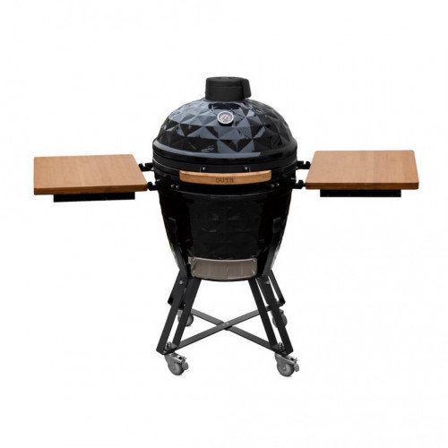 Barbecue Kamado Diamond L56 noir - Ø47.8 cm - Design diamant - Housse et déflecteur inclus - Boschmarin
