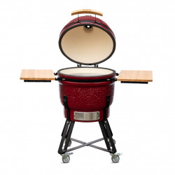 Barbecue Kamado L55 rouge bordeaux - Ø46.8 cm - Cuisson au charbon - Housse et déflecteur inclus - Boschmarin