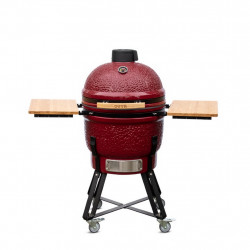 Barbecue Kamado L55 rouge bordeaux - Ø46.8 cm - Cuisson au charbon - Housse et déflecteur inclus - Boschmarin
