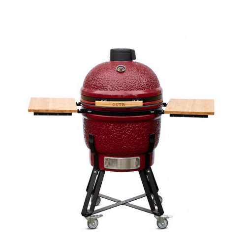 Barbecue Kamado L55 rouge bordeaux - Ø46.8 cm - Cuisson au charbon - Housse et déflecteur inclus - Boschmarin