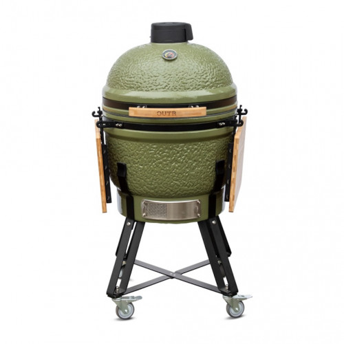Barbecue Kamado L55 vert olive - Ø46.8 cm - Finition soignée - Housse et déflecteur inclus - Boschmarin