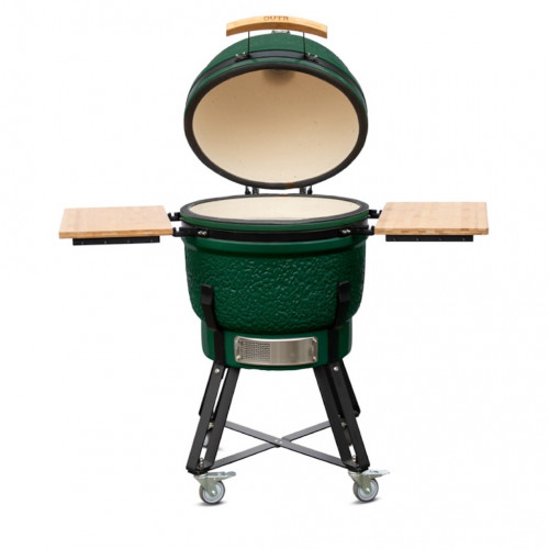 Barbecue Kamado L55 vert - Ø46.8 cm - Céramique émaillée - Housse + déflecteur inclus - Boschmarin