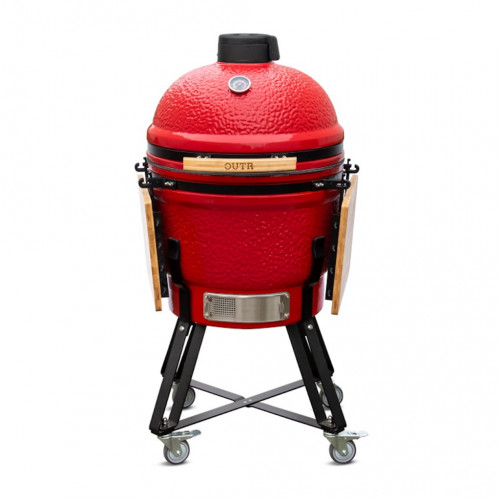 Barbecue Kamado L55 rouge - Ø46.8 cm - Cuisson lente & fumage - Housse et déflecteur inclus - Boschmarin