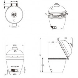 Barbecue Kamado L55 rouge - Ø46.8 cm - Cuisson lente & fumage - Housse et déflecteur inclus - Boschmarin