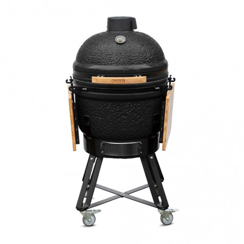 Barbecue Kamado L55 noir - Ø46.8 cm - Céramique émaillée - Housse et déflecteur inclus - Boschmarin