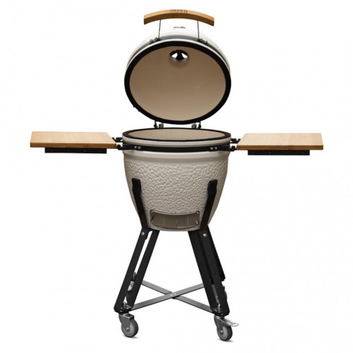 Barbecue Kamado 50 blanc - Ø38.5 cm - Housse et déflecteur inclus - Charbon de bois - Boschmarin