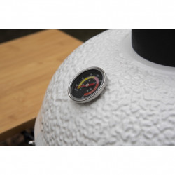 Barbecue Kamado 50 blanc - Ø38.5 cm - Housse et déflecteur inclus - Charbon de bois - Boschmarin