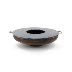 Brasero acier Corten Ø80 cm - Plancha + Grille incluses - Idéal pour terrasse de marque Boschmarin, référence: J9044400