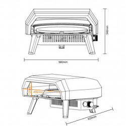 Four à pizza au gaz GIRAPIZZA - Plaque rotative Ø40 cm - Compact et mobile - Boschmarin