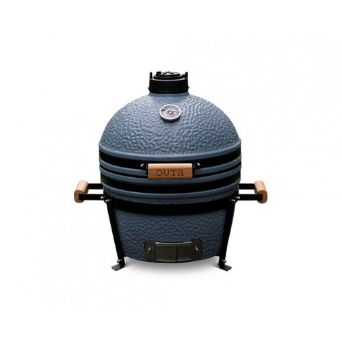 Barbecue Kamado Medium Ø32.5 cm - Gris céramique - Cuisson lente - Support multi-niveaux inclus - Boschmarin