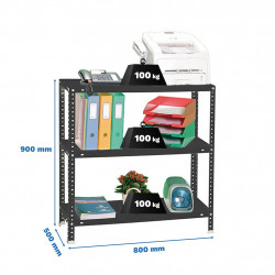 Étagère métallique avec vis – 3 niveaux – 100 kg par étagère – 900x800x500 mm - Simonrack
