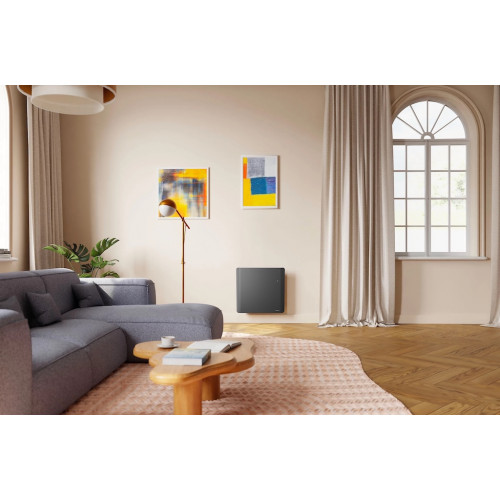 Radiateur horizontal 2en1 surfacique et fonte - EVOLUTION - gris - 1000W - 62,2x61x12,4 cm - programmable - détection fenêtre et - Noirot