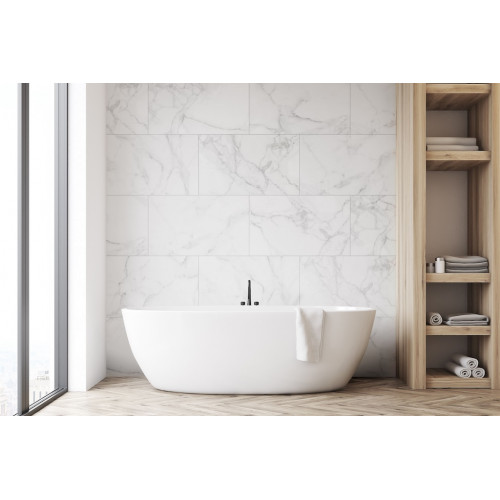Lot de 3 paquets de dalles murales PVC – Dumawall+ Calacatta – 65 x 37,5 cm – Surface totale 5,85 m² – Pose facile et 100 % étan - DUMAPLAST