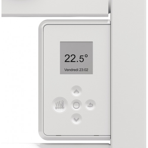 Sèche-serviettes électrique – MARAPI TACTILE BLANC - 500 W – Inertie fluide – Thermostat électronique – Affichage digital - SAUTER