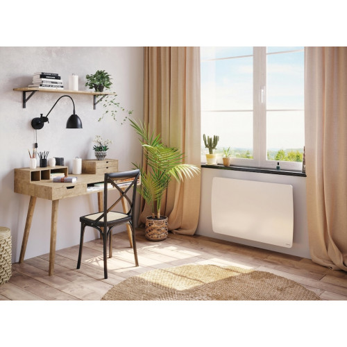 Radiateur électrique connecté – TAHUAL BLANC - Horizontal - 1000 W – Fonte – Programmable – Format compact - SAUTER