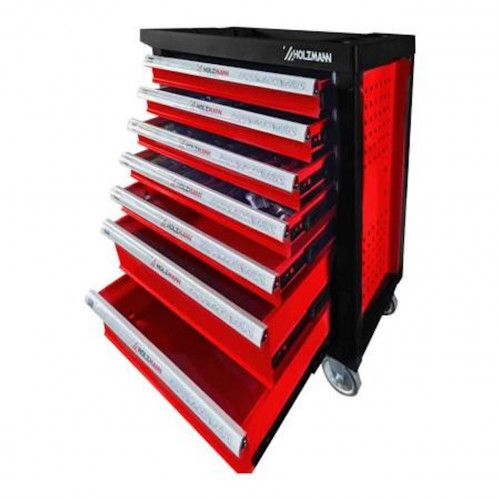 Servante d’atelier avec outils – WW770W – 7 tiroirs – 261 pièces – Chrome-vanadium – Roues freinées - Holzmann